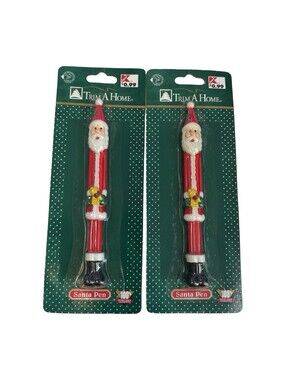 Vtg Trim A Home Christmas Decorative Santa Clause Red 10" Taper Candles